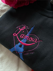 L'Amour Moulin Rouge Unisex Embroidered Sweatshirt