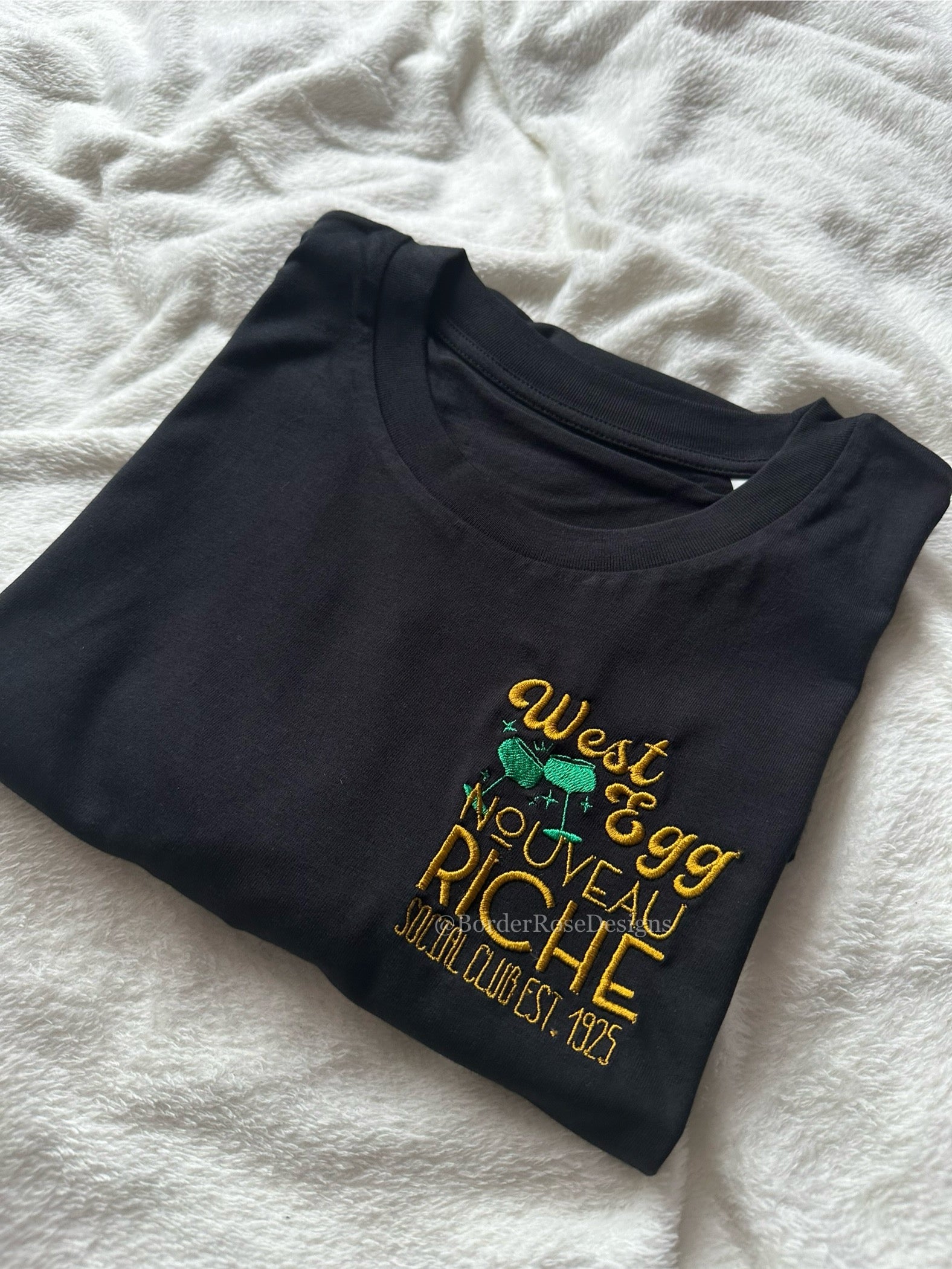 West Egg New Money The Great Gatsby Unisex Embroidered T Shirt