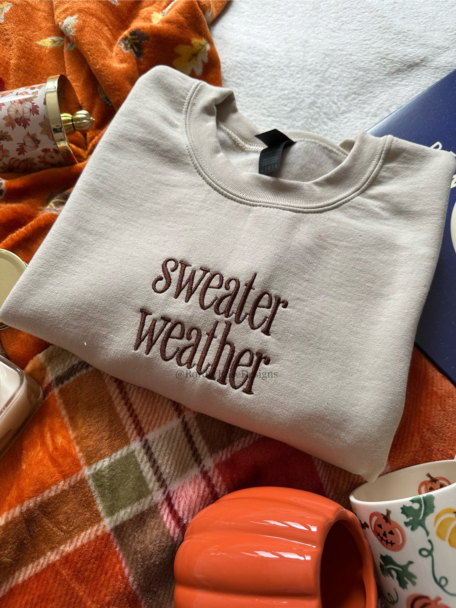 Sweater Weather Unisex Embroidered Sweatshirt
