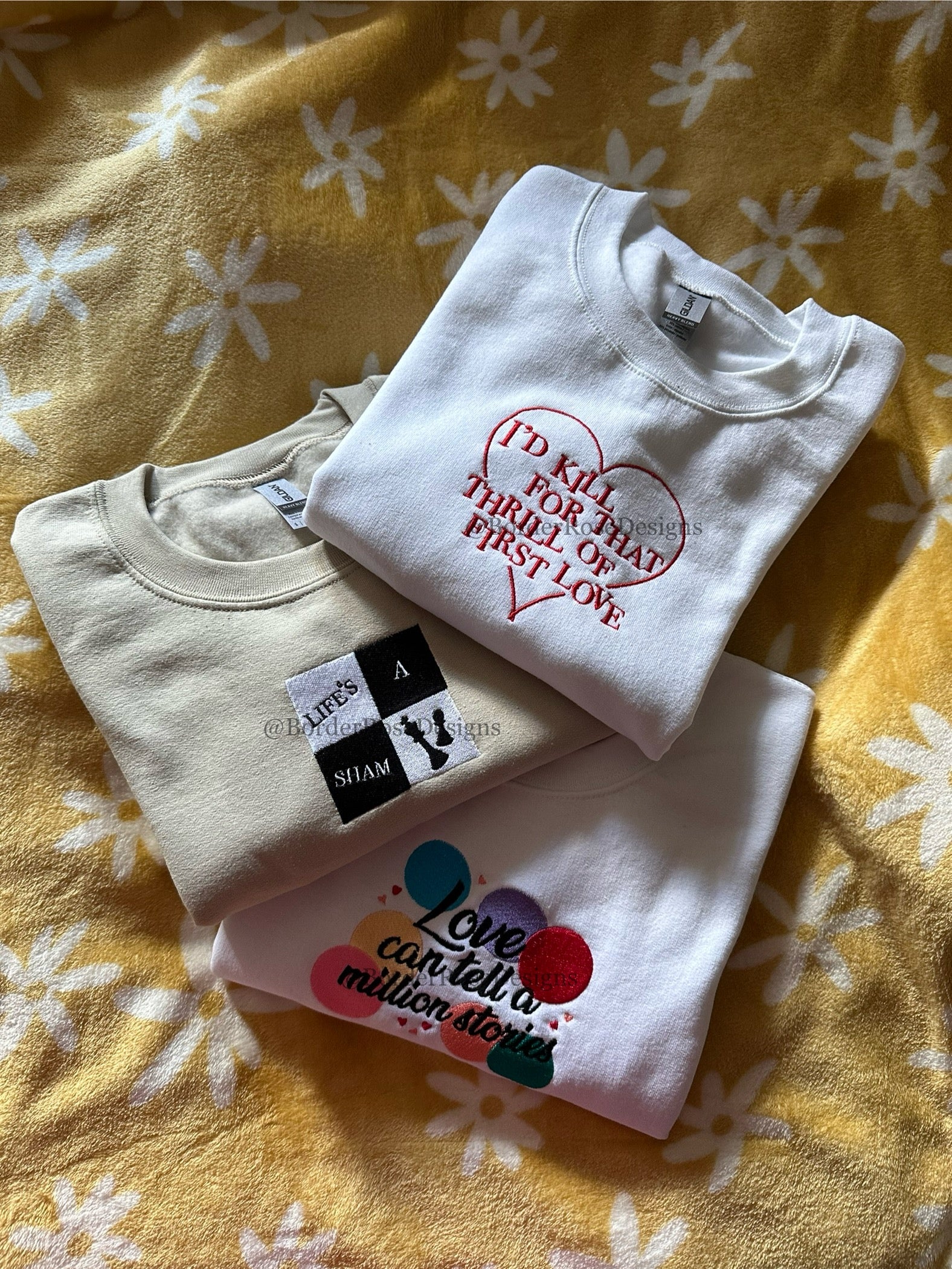 Love Can Tell A Million Stories Falsettos Unisex Embroidered Sweatshirt