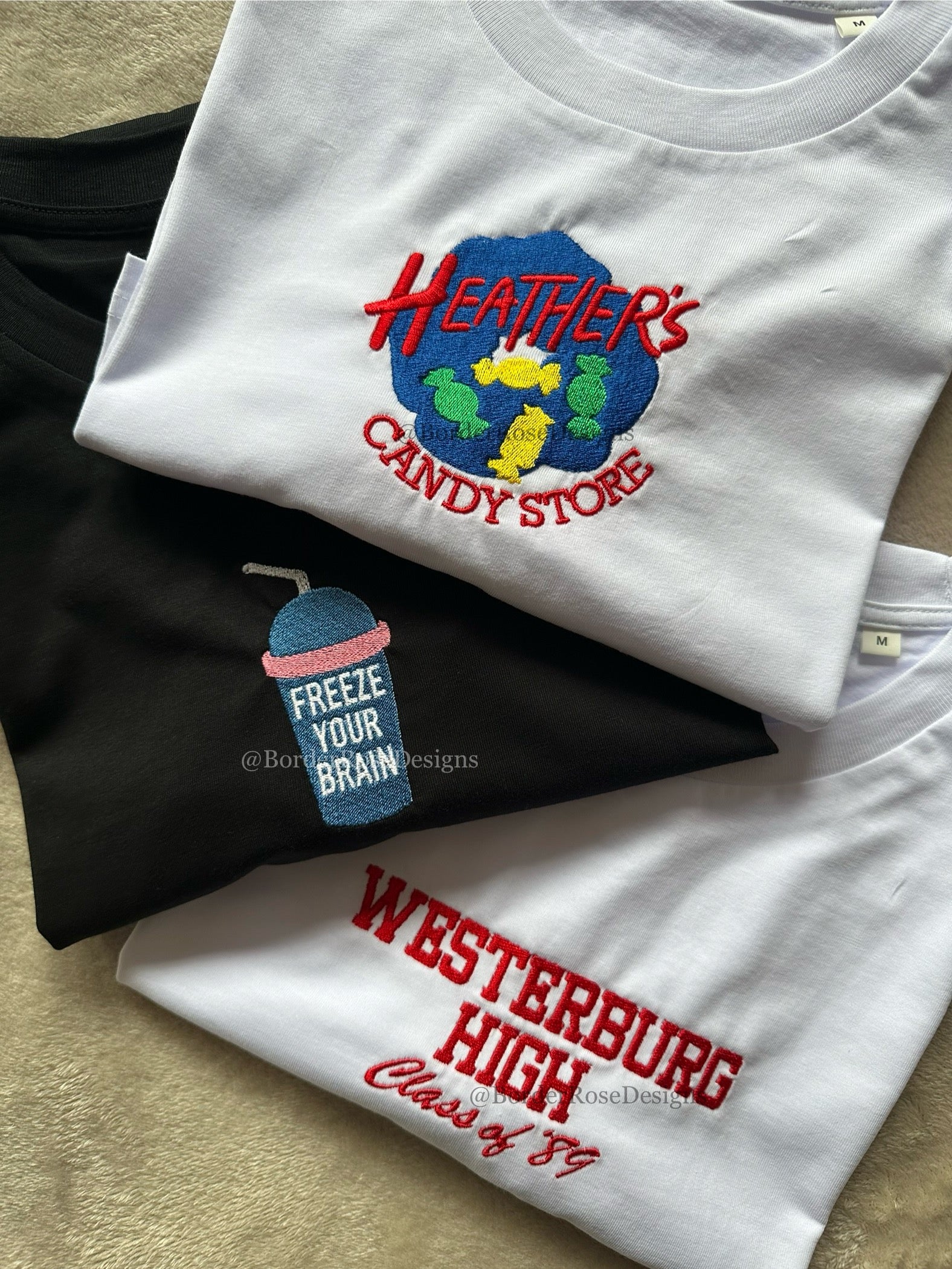 Candy Store Heathers Unisex Embroidered T Shirt