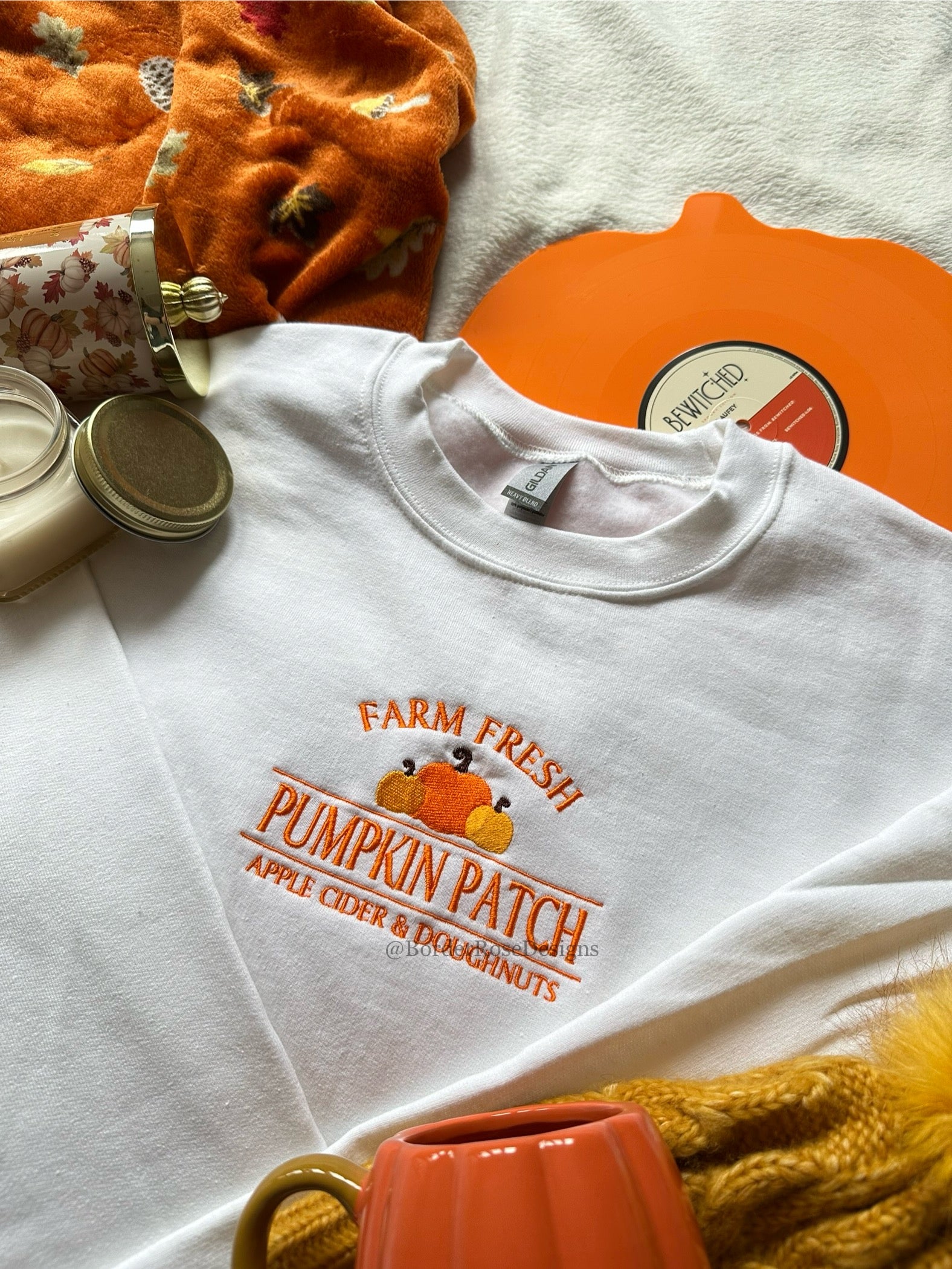 Farm Fresh Pumpkin Patch Unisex Embroidered Sweatshirt