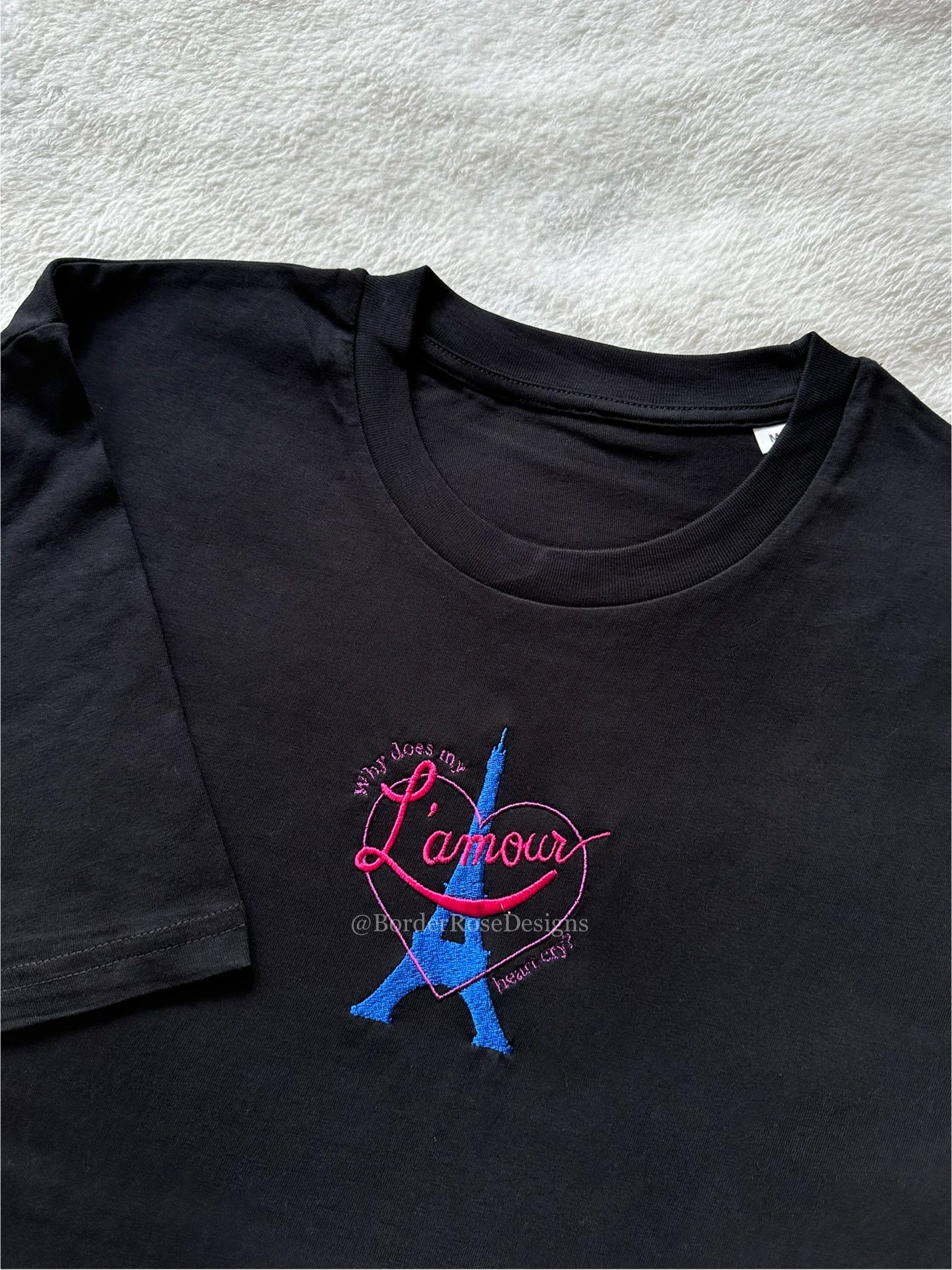 L'Amour Moulin Rouge Unisex Embroidered T Shirt
