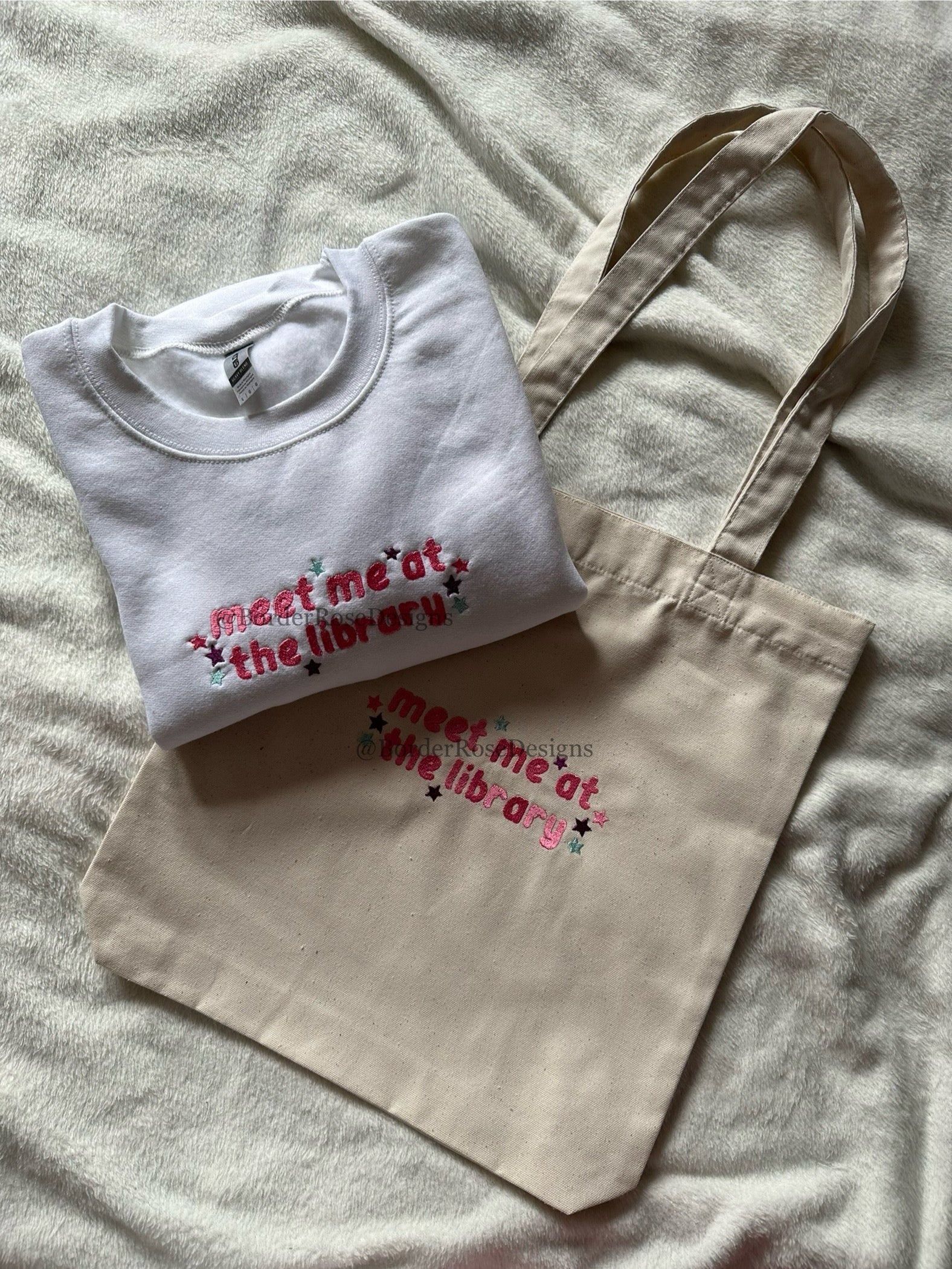Meet Me At The Library Unisex Embroidered Sweatshirt
