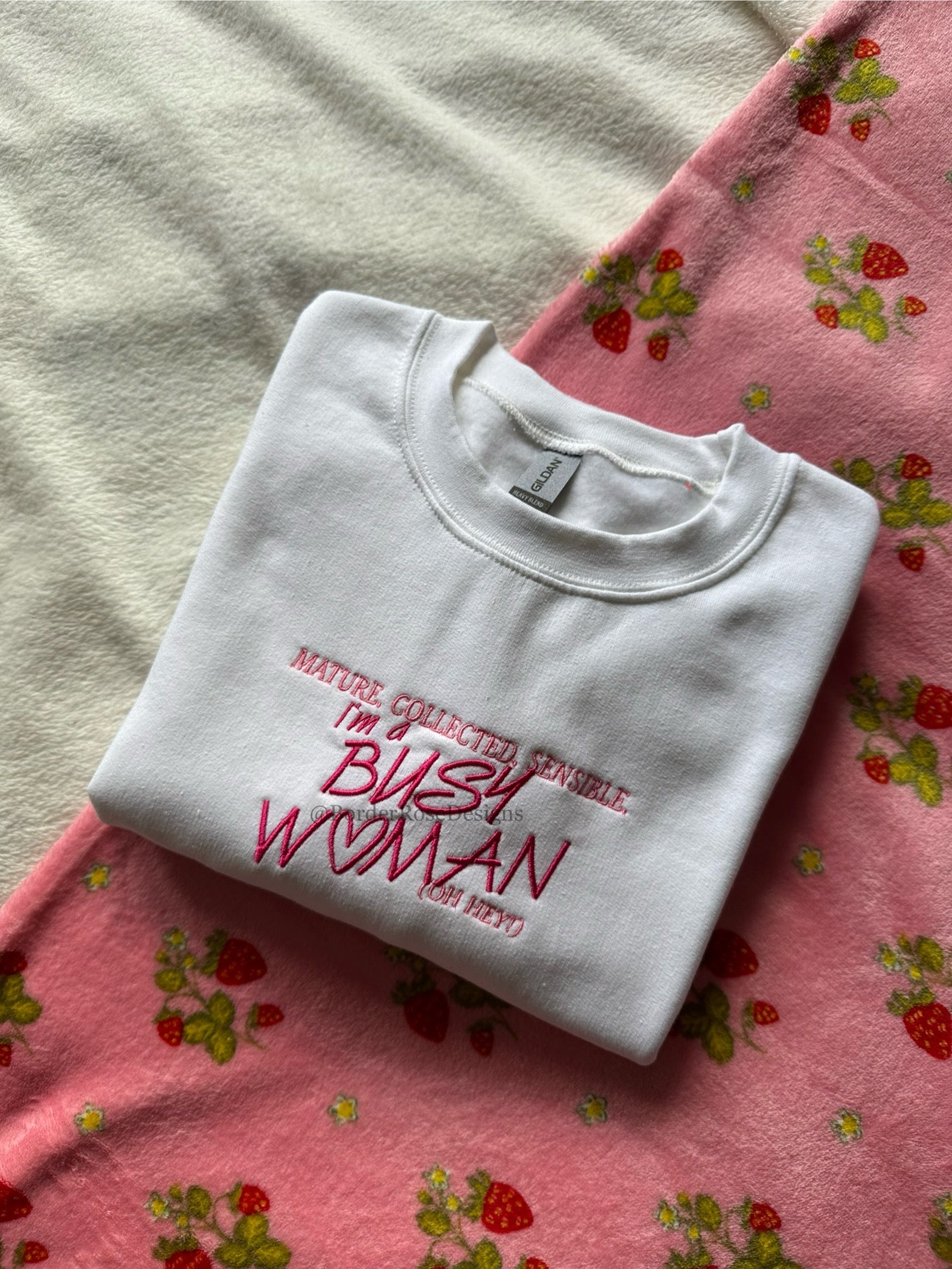 Busy Woman Sabrina Carpenter Inspired Unisex Embroidered Sweatshirt