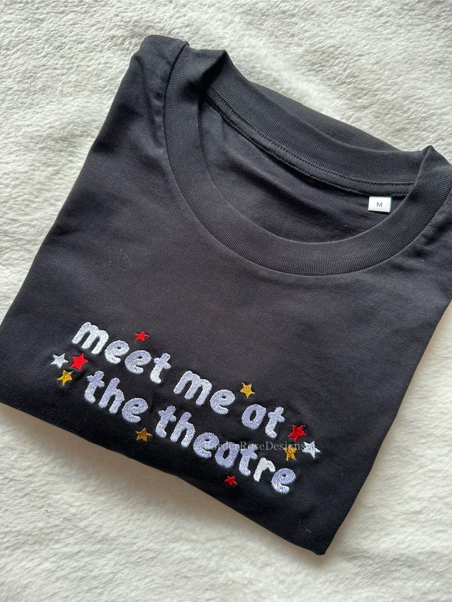 Meet Me At The Theatre Unisex Embroidered T Shirt