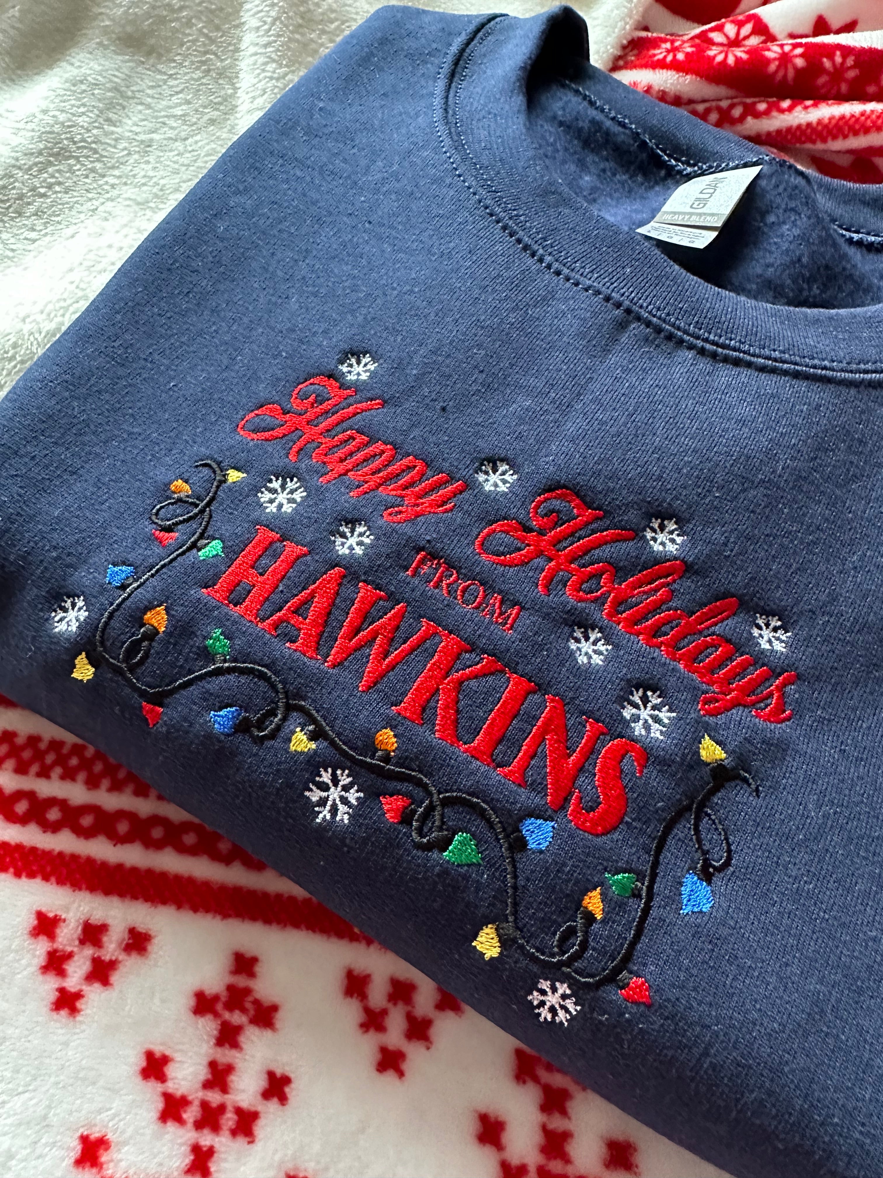 Happy Holidays Unisex Embroidered Sweatshirt