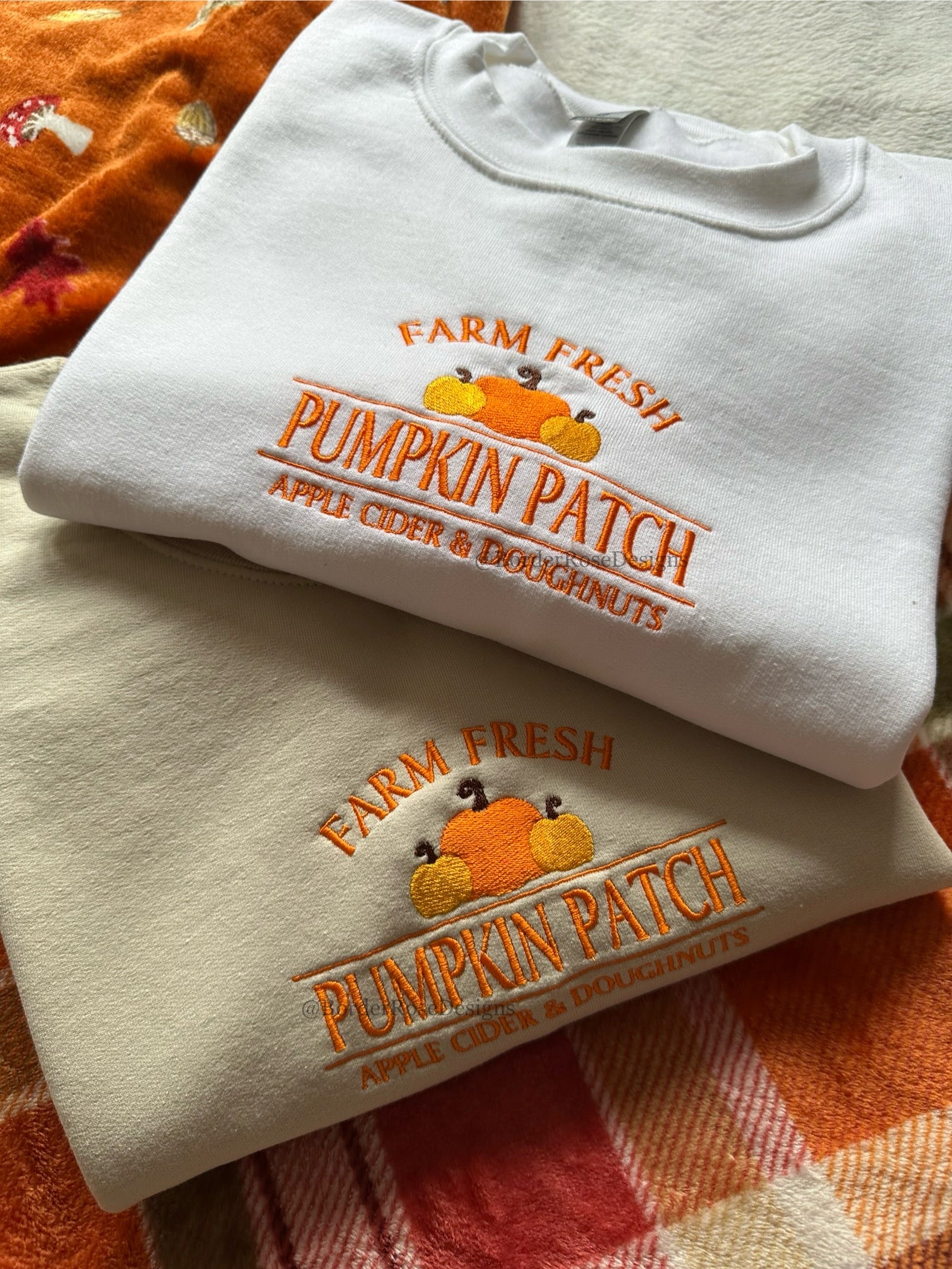 Farm Fresh Pumpkin Patch Unisex Embroidered Sweatshirt