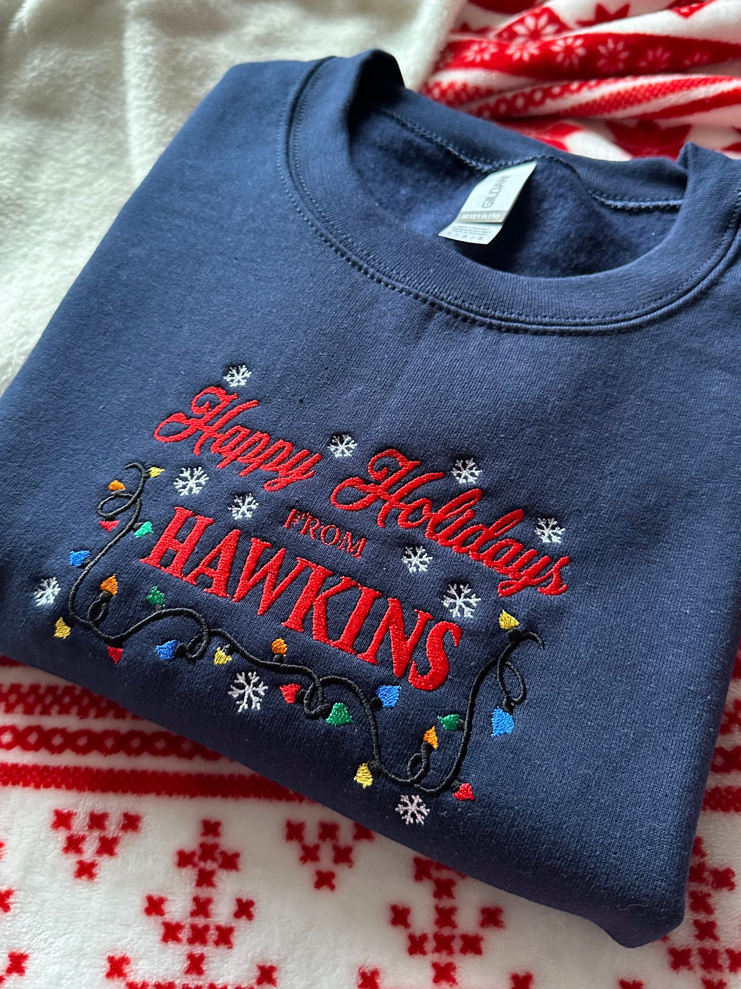 Happy Holidays Unisex Embroidered Sweatshirt