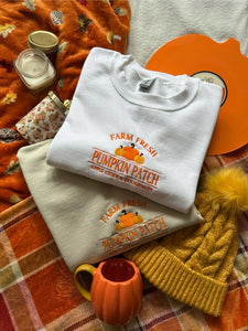 Farm Fresh Pumpkin Patch Unisex Embroidered Sweatshirt