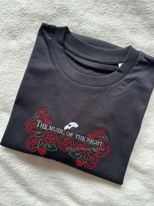 Music of the Night Phantom of the Opera Unisex Embroidered T Shirt
