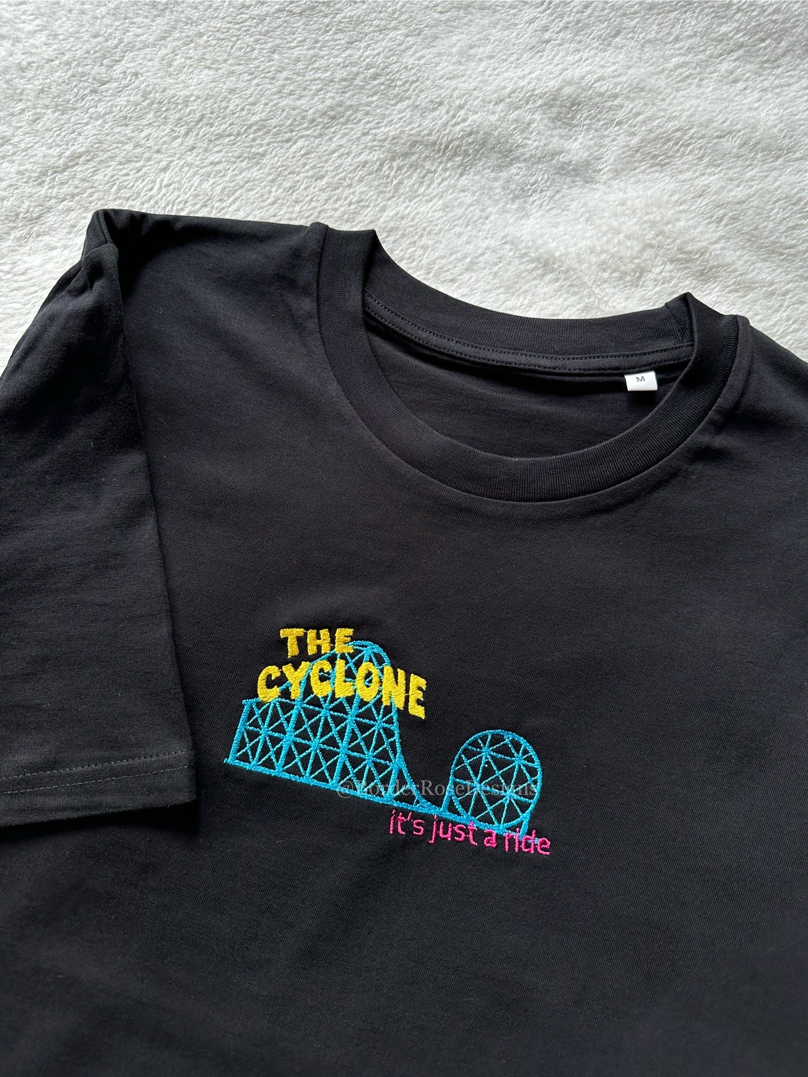 It's Just A Ride Ride The Cyclone Unisex Embroidered T Shirt