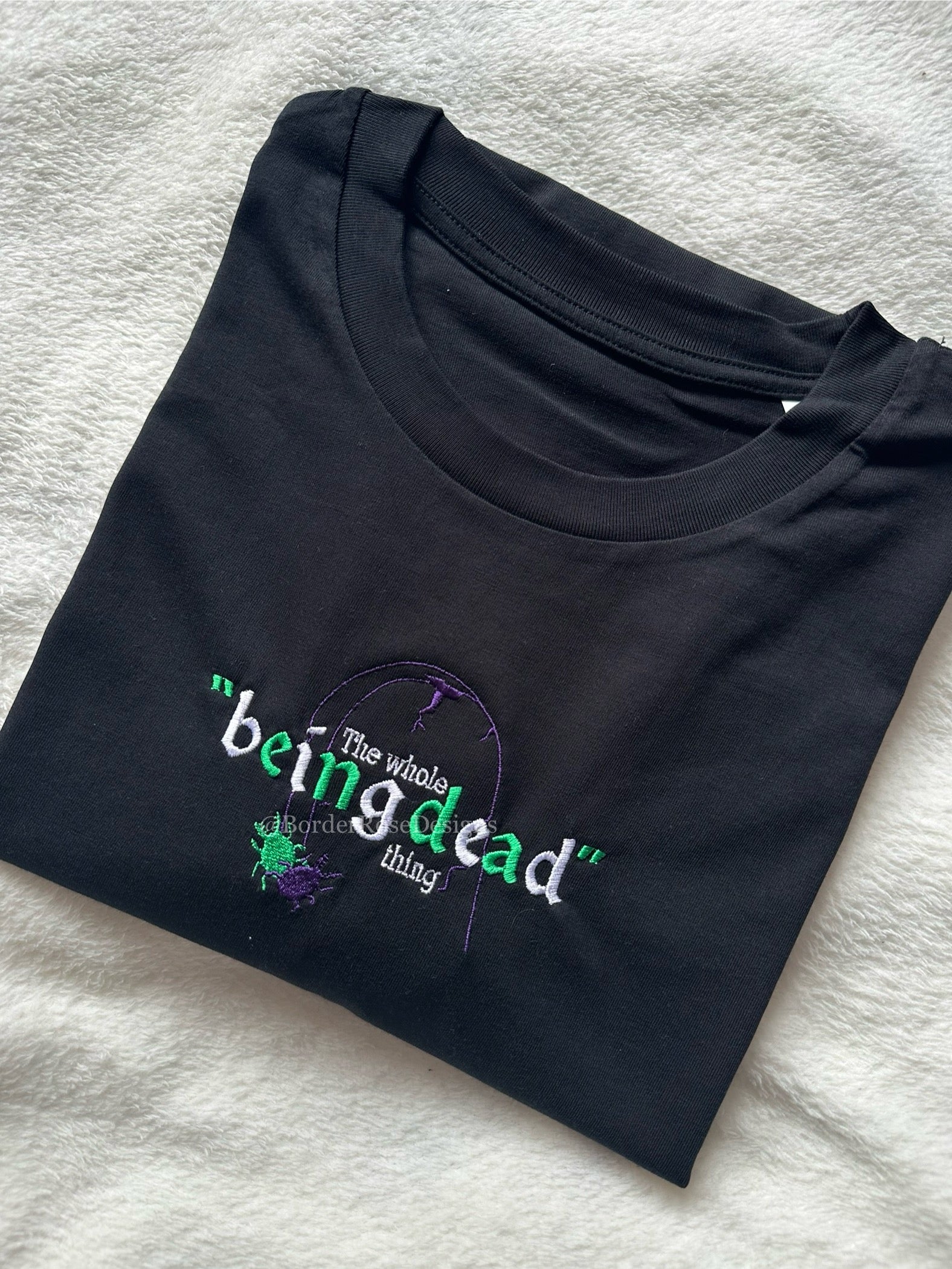 The Whole Being Dead Thing Beetlejuice Unisex Embroidered T Shirt