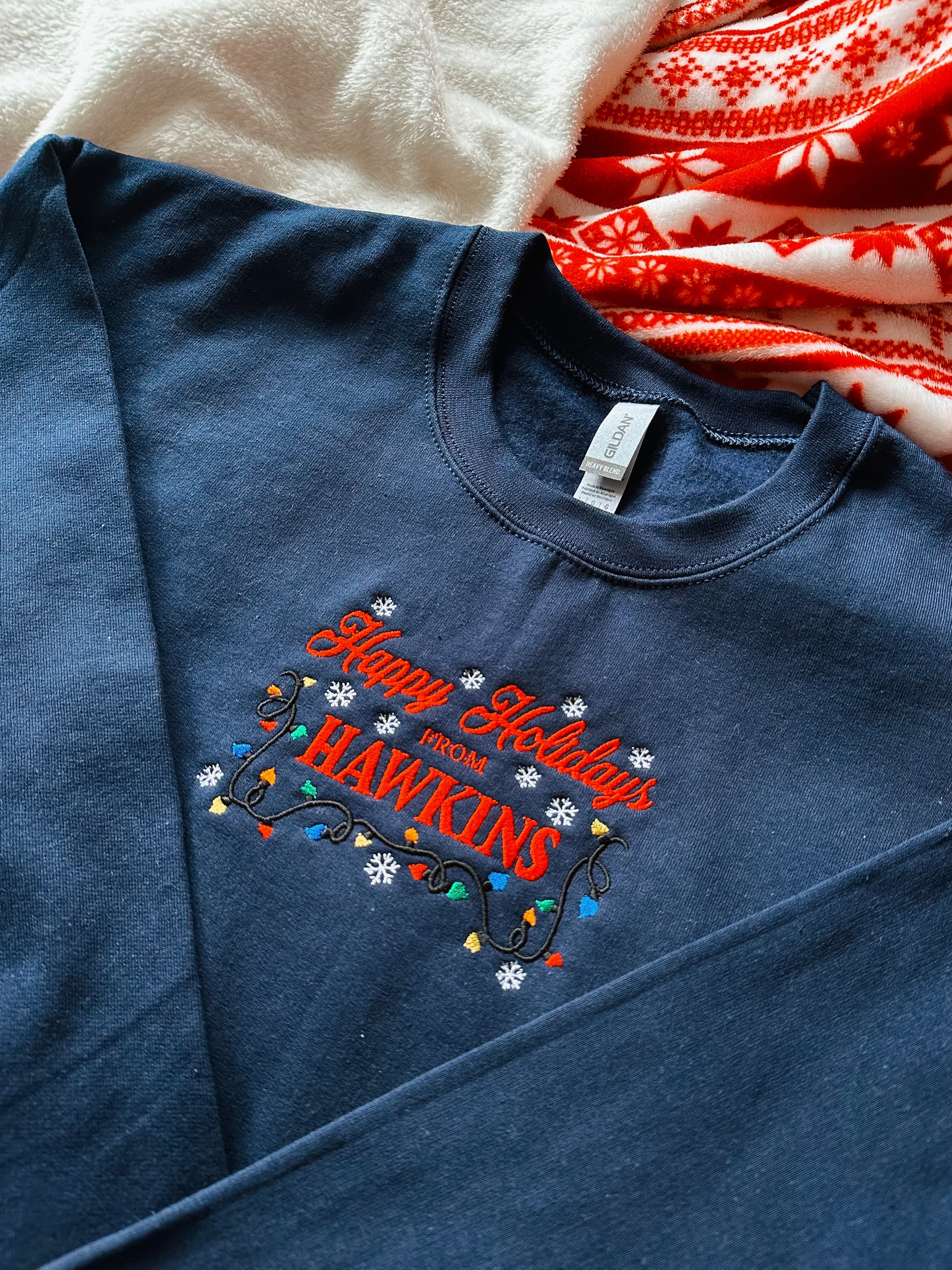 Happy Holidays Unisex Embroidered Sweatshirt