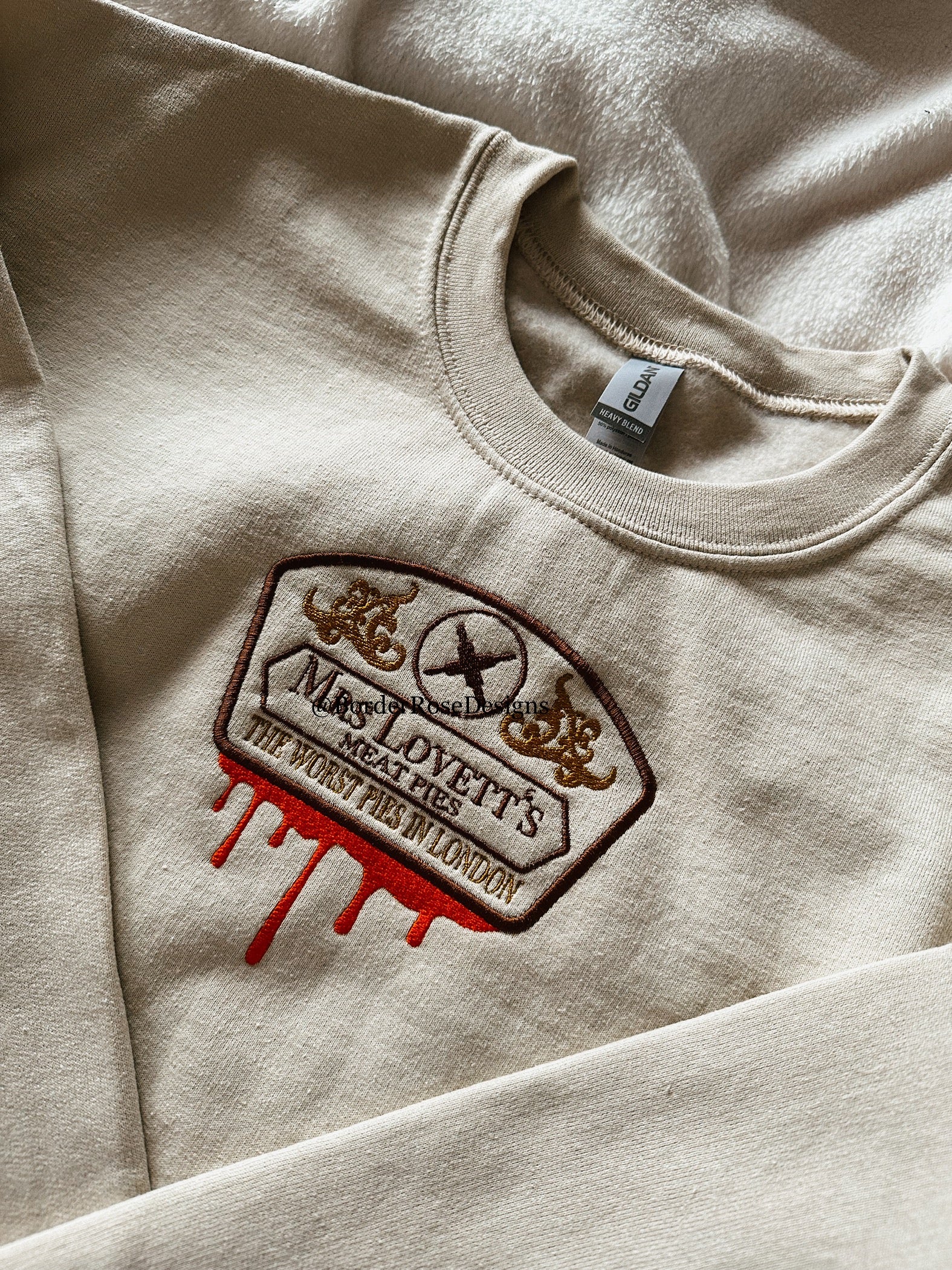 Mrs Lovett's Meat Pies Sweeney Todd Unisex Embroidered Sweatshirt
