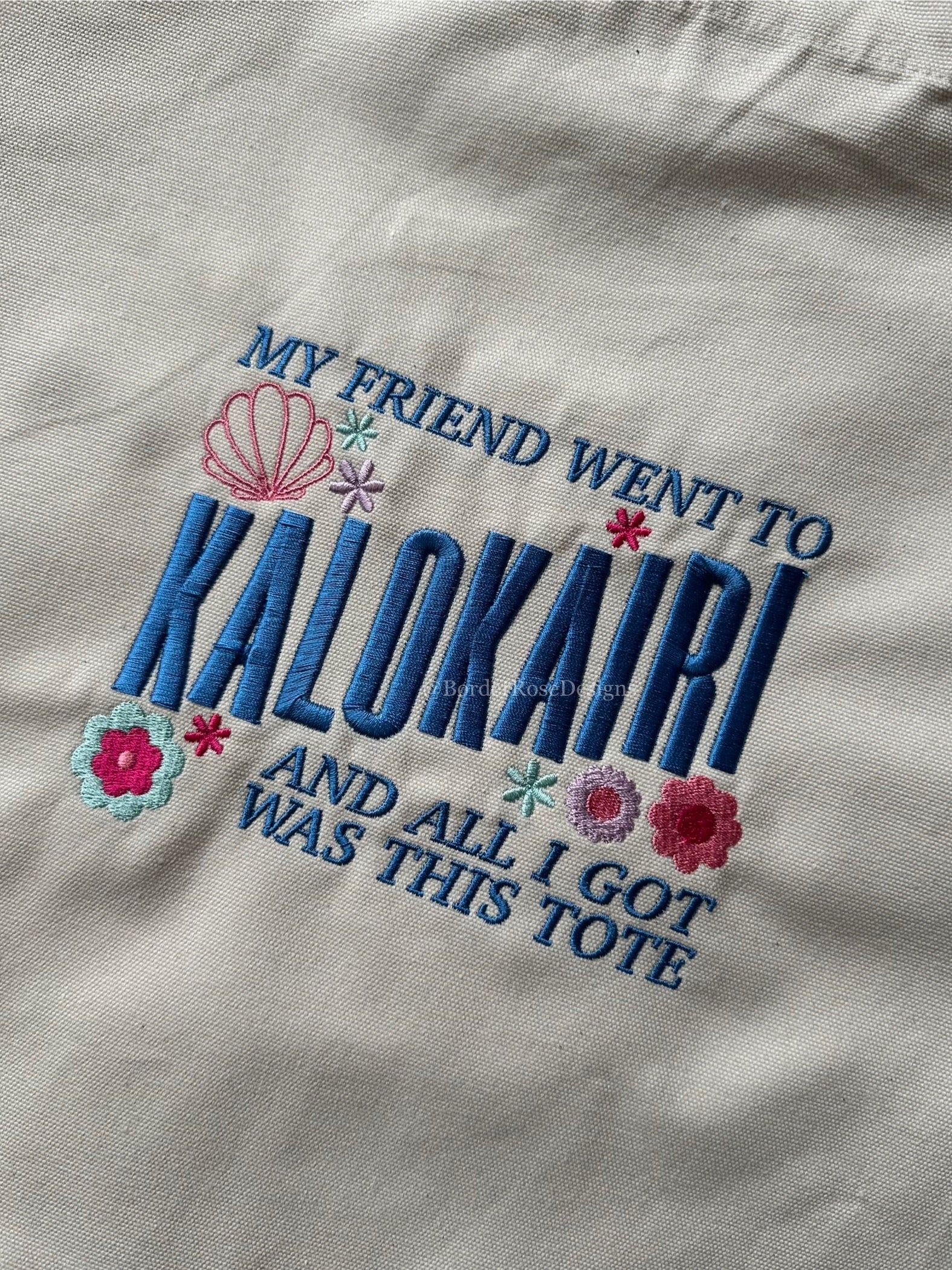 Kalokairi Souvenir Embroidered Tote Bag