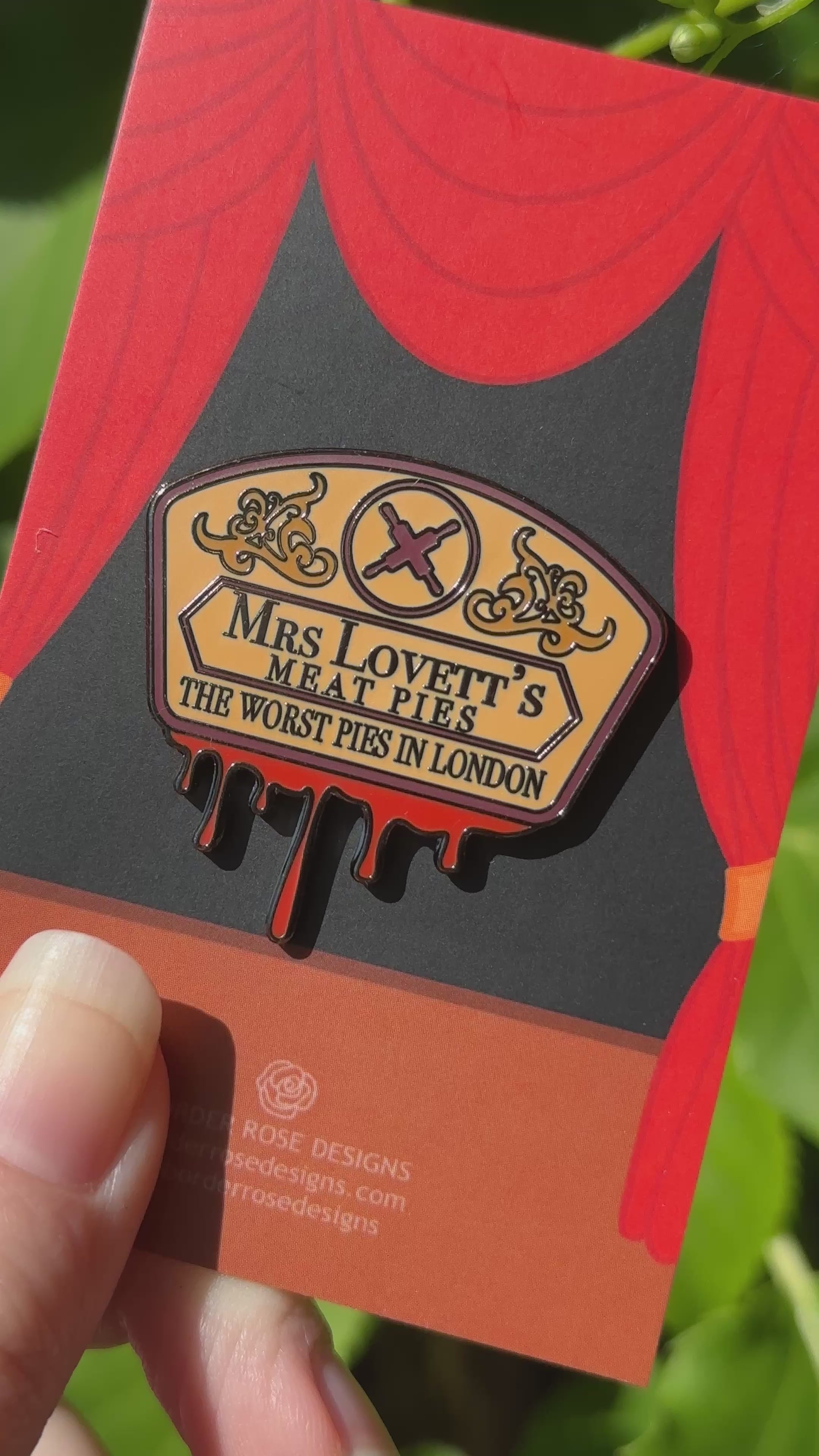 Mrs Lovett's Meat Pies Sweeney Todd Enamel Pin Badge