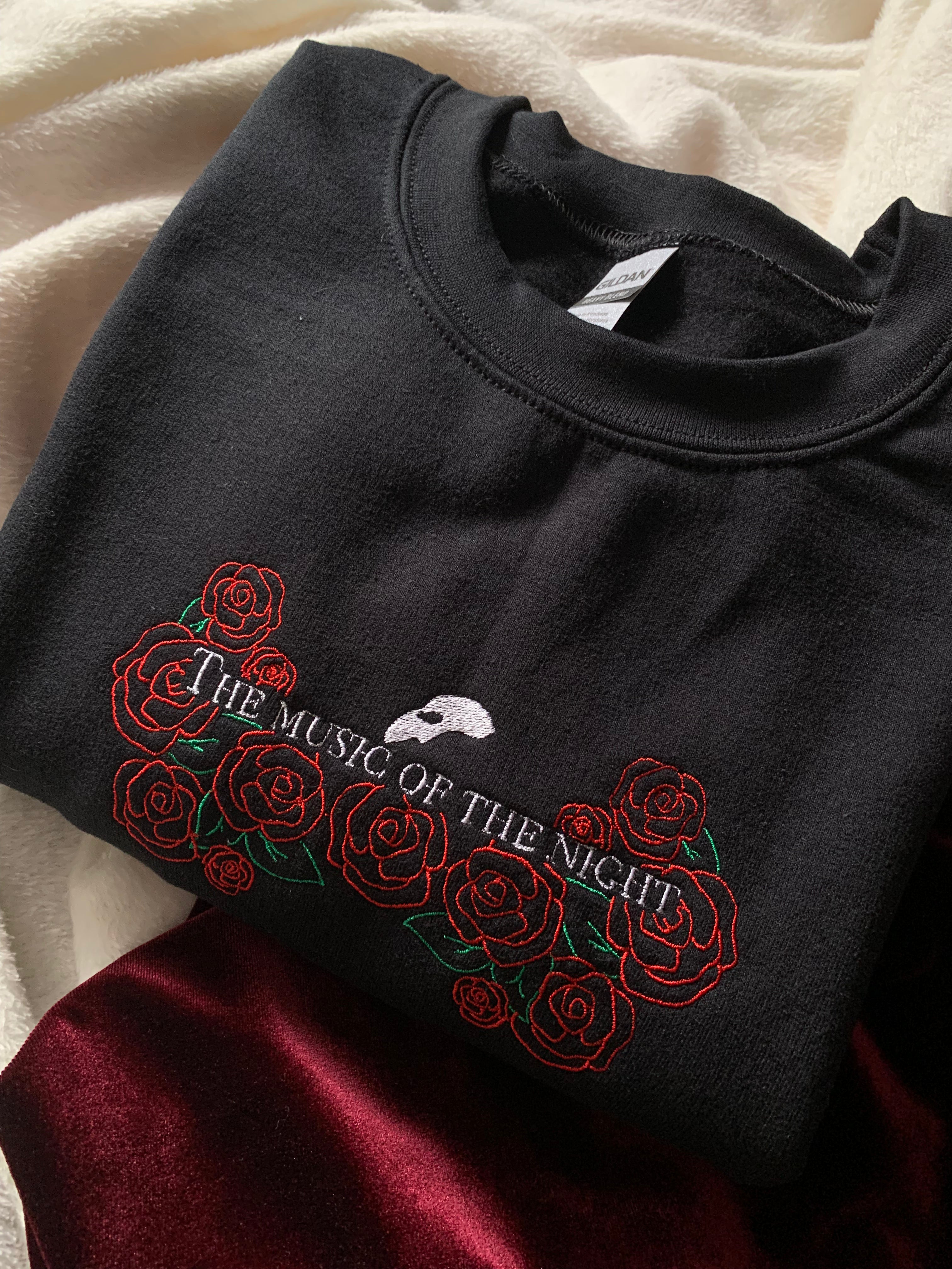 Music of the Night Phantom of the Opera Unisex Sweatshirt borderrosedesigns